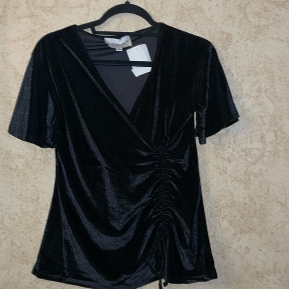 Alex & Parker Ribbed Velour Short Sleeve Rouged Side - Picture 1 of 4